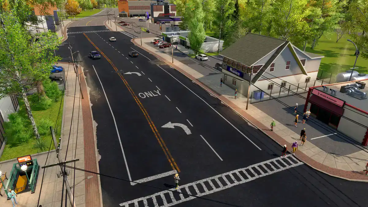 Big Ambitions character beginning on a New York neighborhood street