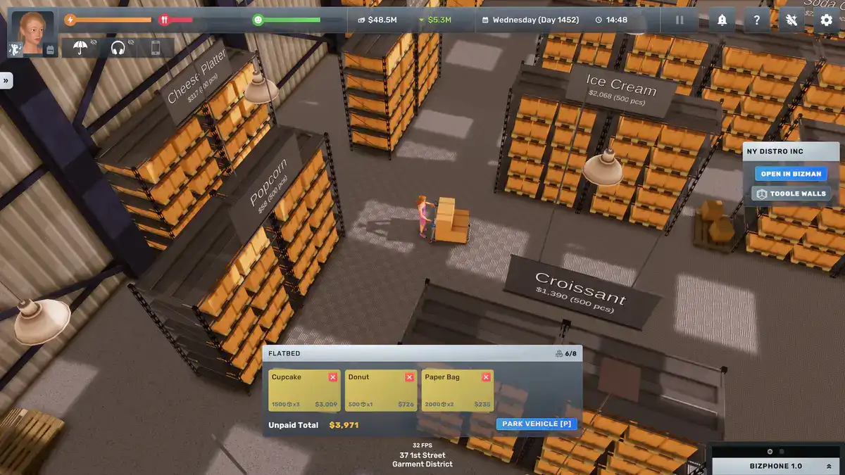 Large stocked Big Ambitions retail store viewed from above